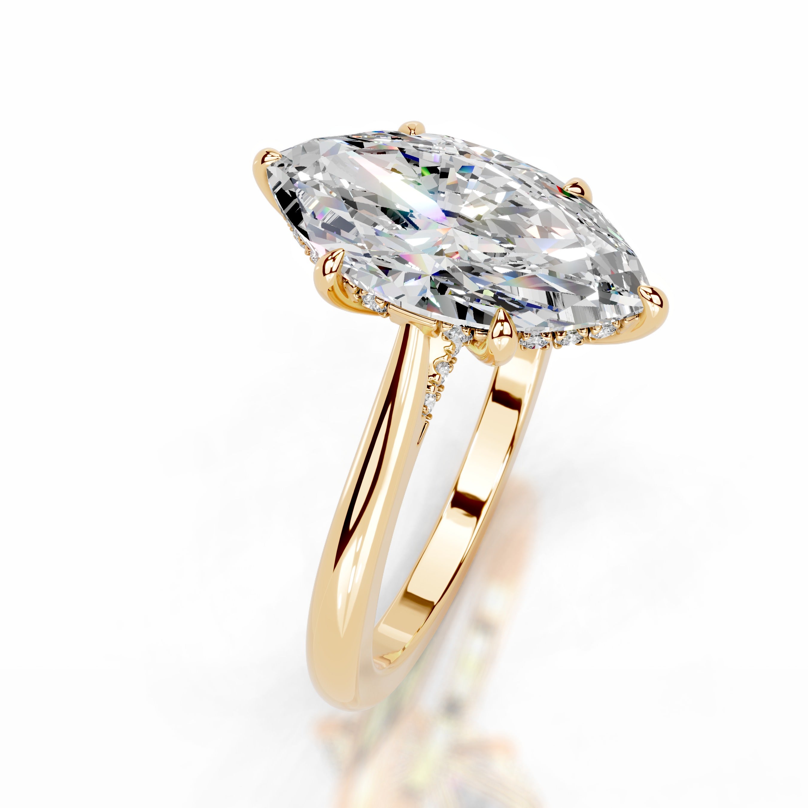 Araluen Moissanite & Diamond Ring - 18K Yellow Gold、mySite、hinf8tx79