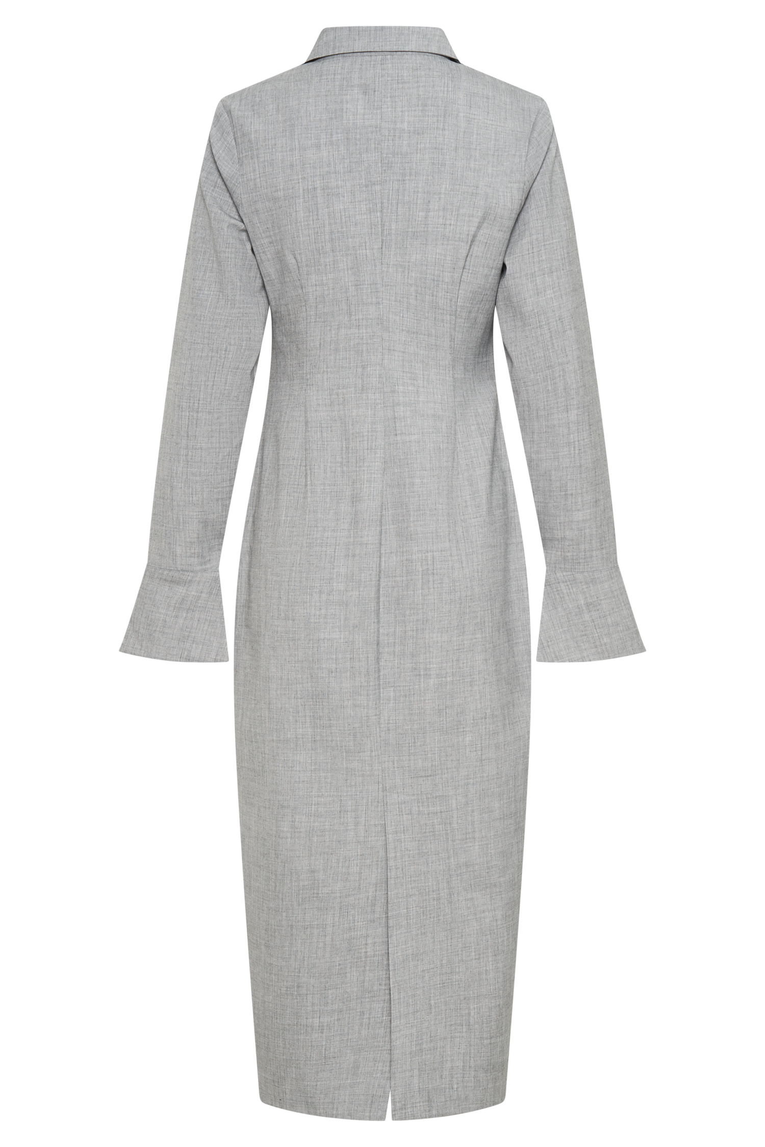 Dorian Fitted Shirt Midi Dress - Charcoal Marle、mySite、solidvoid