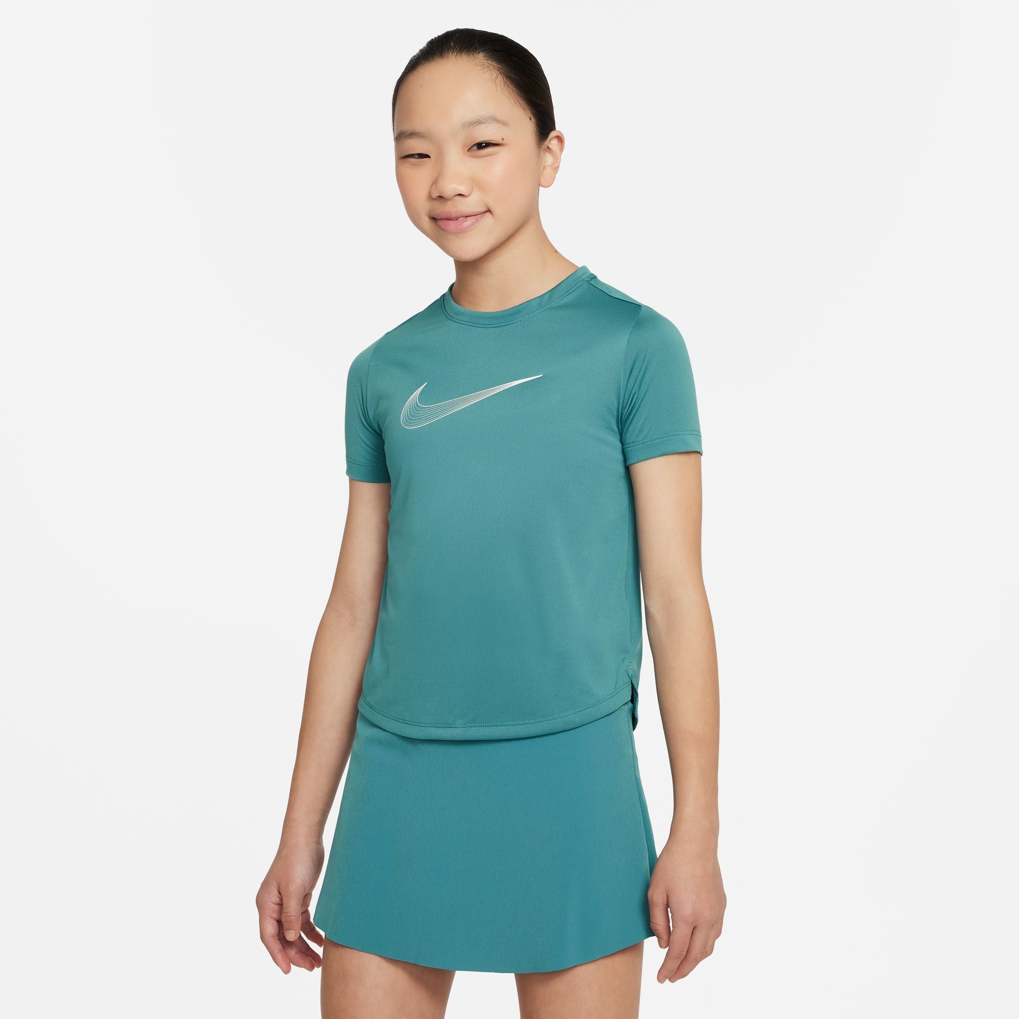 Nike Dri-FIT One Swoosh Girls' Short Sleeve Top
