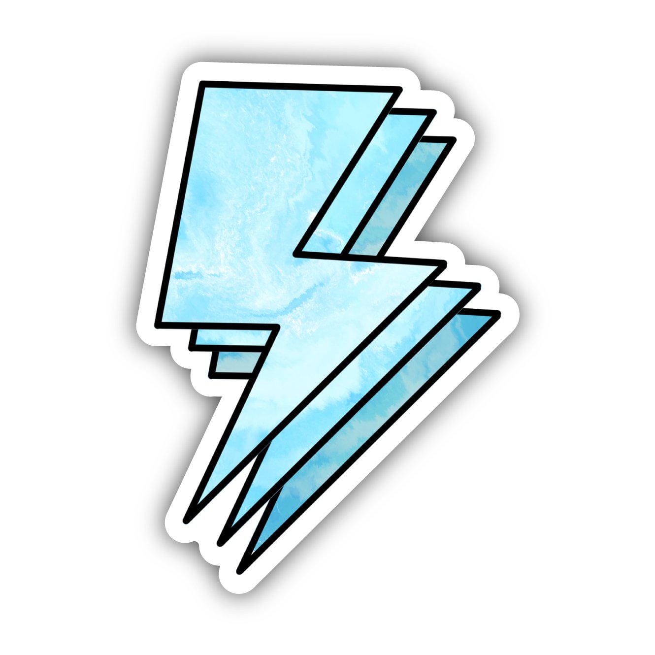  Blue Tie Dye Triple Lightning Bolt Aesthetic Sticker、mySite、elrpsem3k