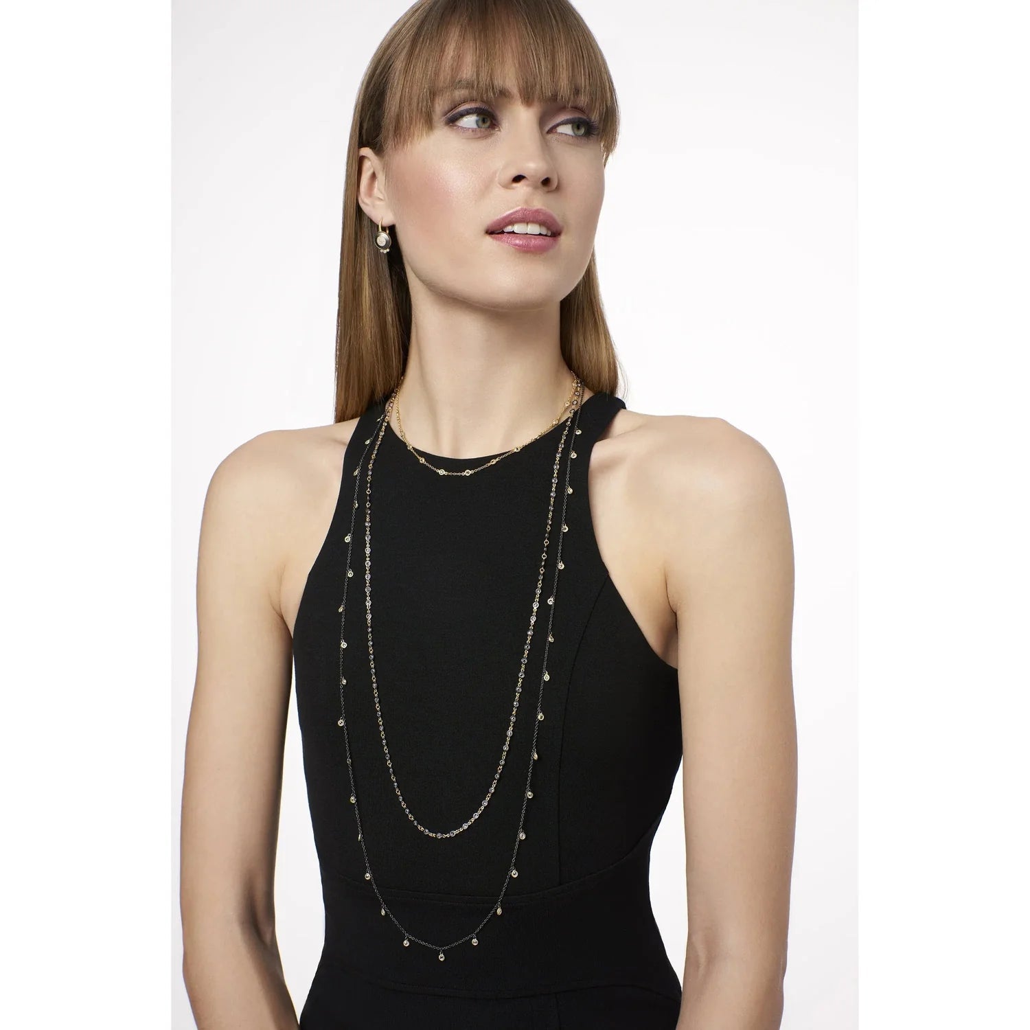  Mini Bezel Gold Stone Necklace、mySite、elrpsem3k