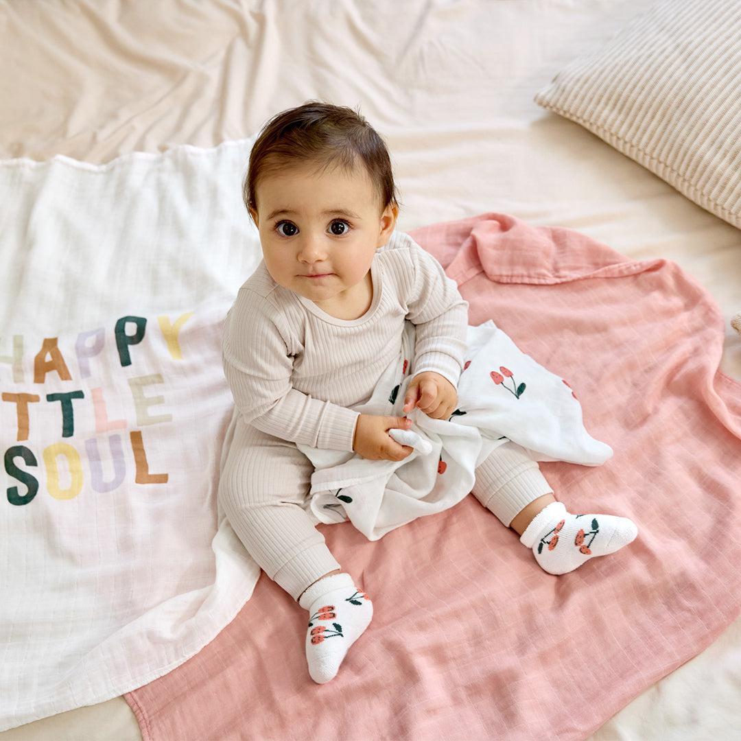  Lassig Terry Socks - 3 Pack - Peach - Cherry、mySite、merchandisen