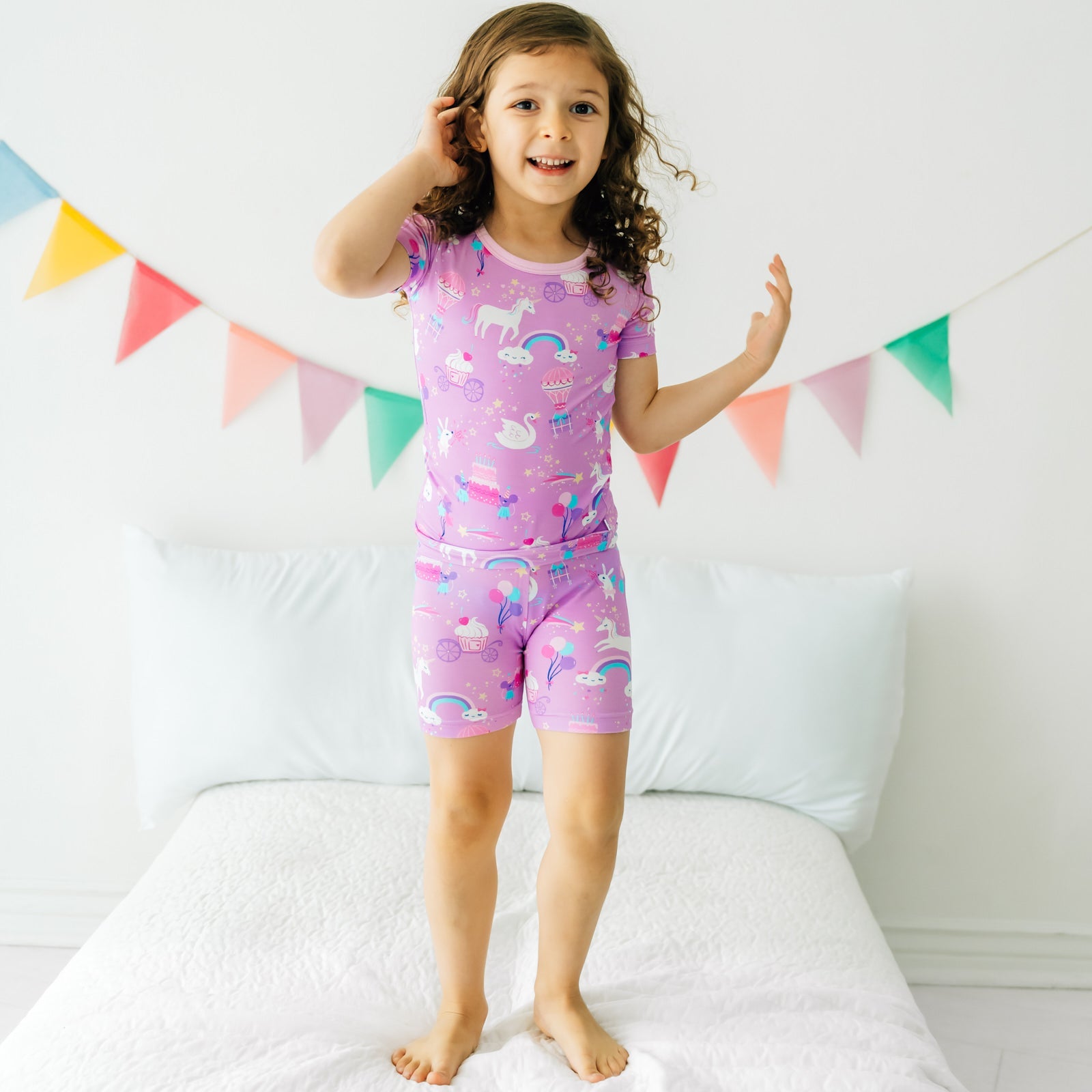 Magical Birthday Two-Piece Short Sleeve & Shorts Pajama Set、mySite、g9winljtr