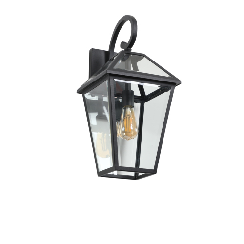 10" 2pcs Outdoor Wall Lanterns, Black Finish Weatherproof Wall Sconce with Clear Glass Panels, Vintage Exterior Light Fixtures for Porch, Patio, Garage, and Entryway (Bulb Not Included)、、eastwooduniform