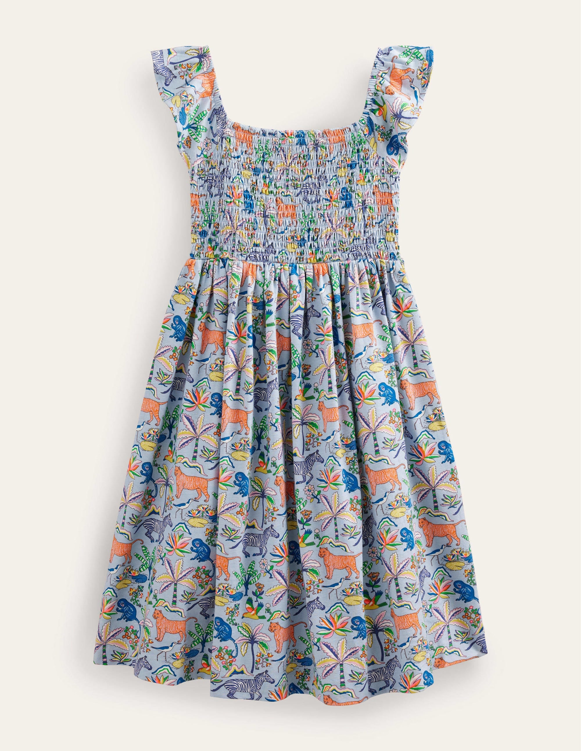  Shirred Jersey Dress-Surf Blue Tropical Garden、mySite、ashleygrahame