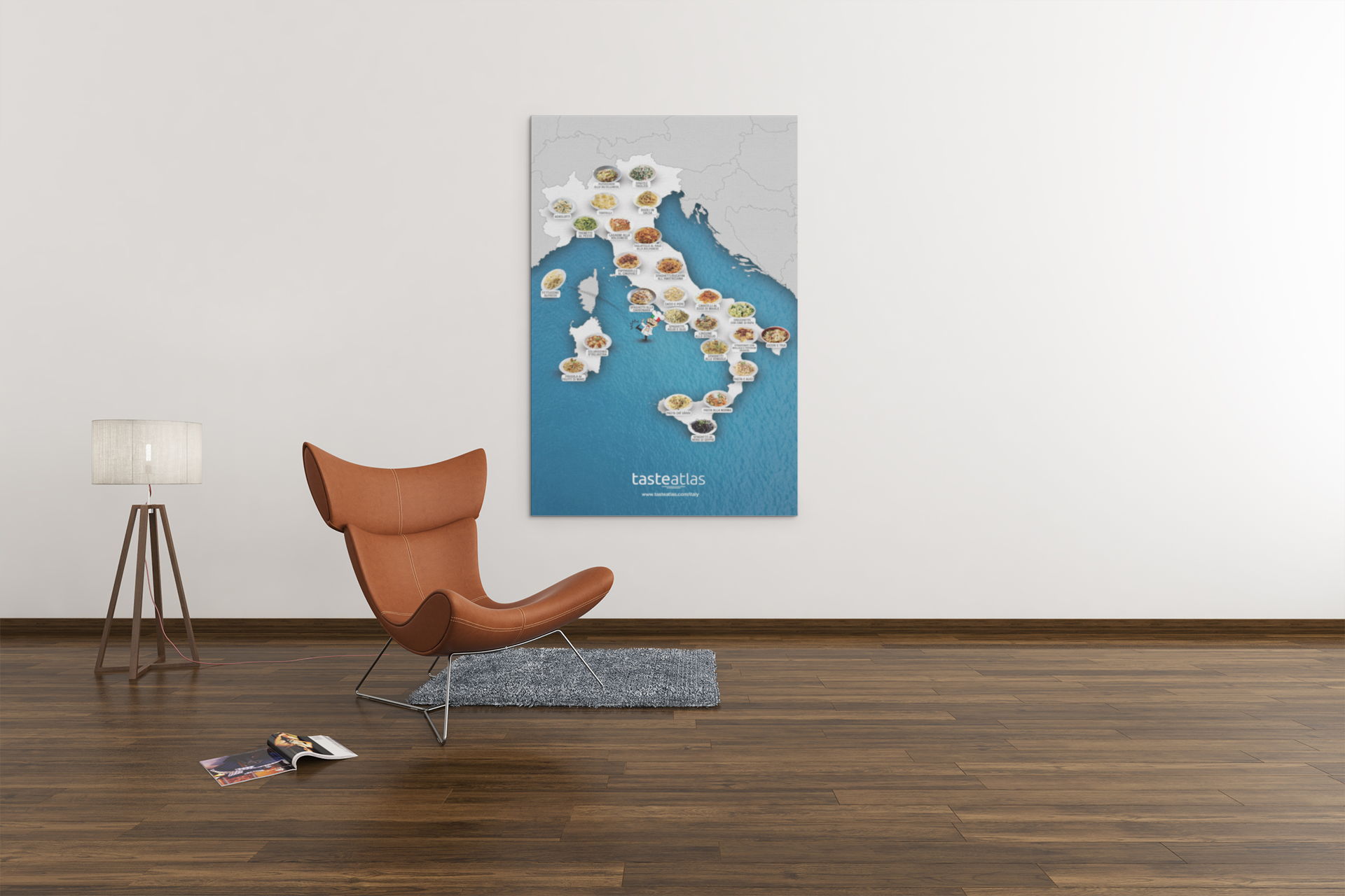 Italy Pasta Map Poster (in)、mySite、camillekostekn