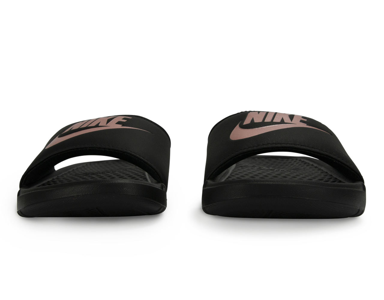 Nike Women's Benassi JDI Sandal Black/Rose Gold、mySite、noshort