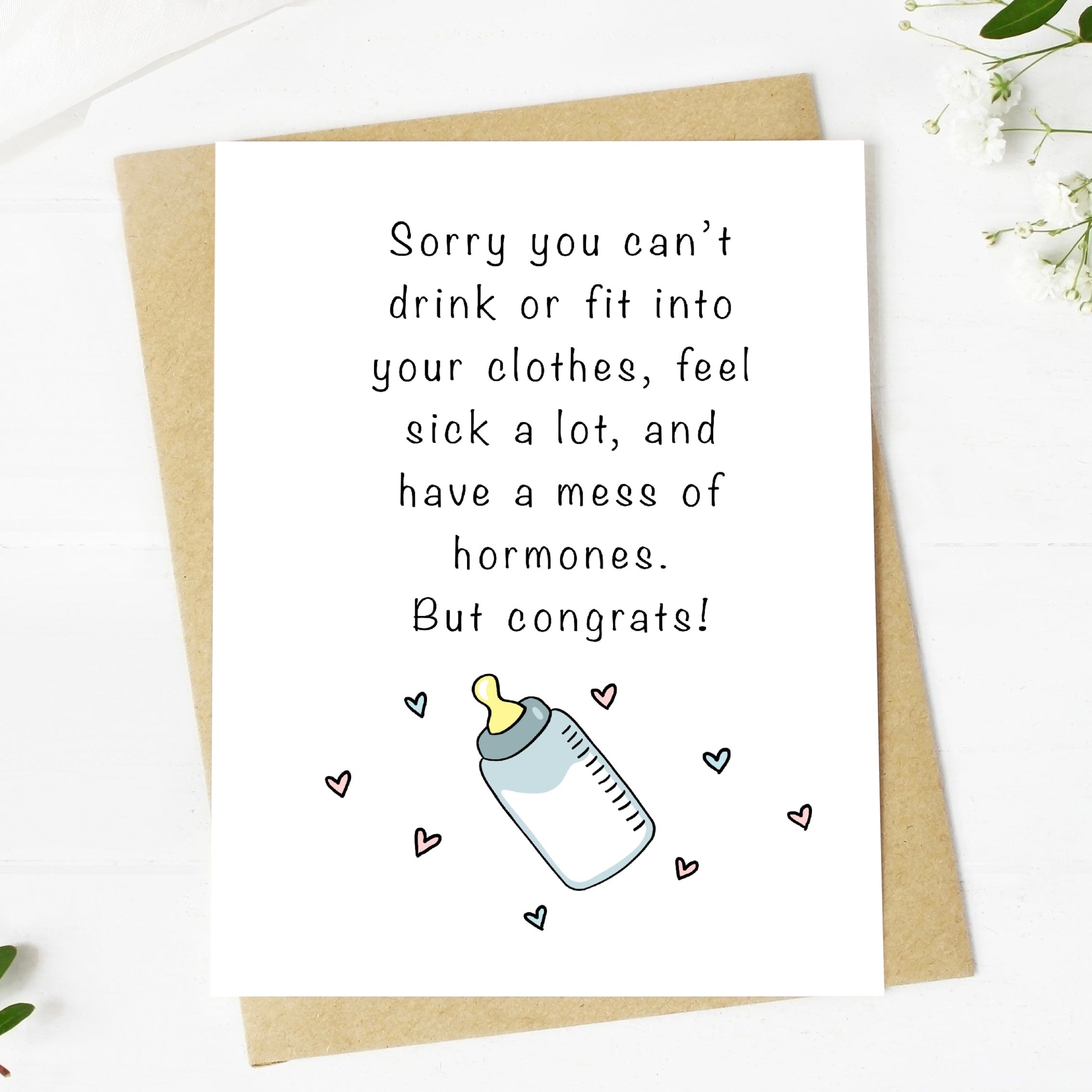  Sorry You Can't Drink Or Fit Into Your Clothes Baby Card、mySite、elrpsem3k