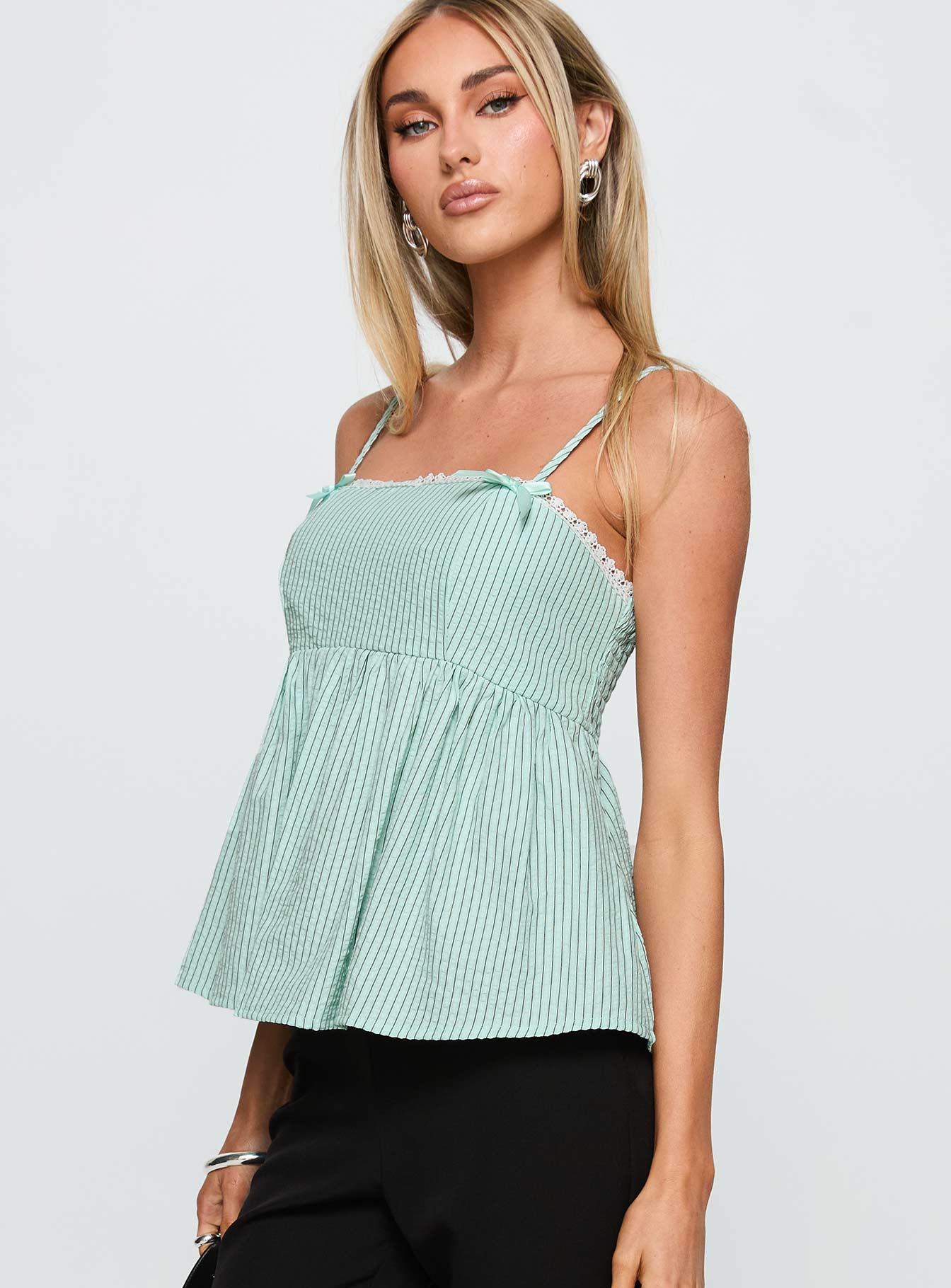 Peace Of Mind Top Green Stripe、mySite、solidvoid