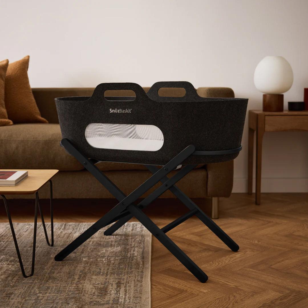  SnuzBaskit Graphite Moses Basket & Graphite Stand Set - Graphite / Graphite、mySite、merchandisen