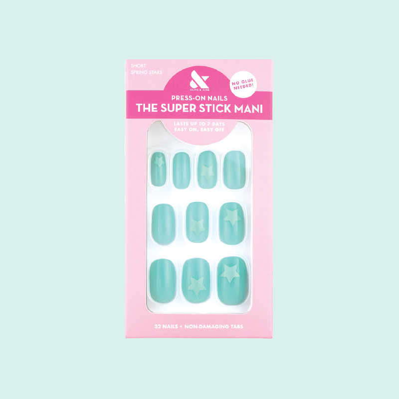 Spring Stars | Short | Squoval - Tab Press-On、mySite、solidvoid