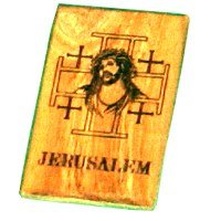  Jerusalem Cross / Jesus Magnet - Olive wood (6x4 cm or 2.4x1.6)、mySite、elrpsem3k
