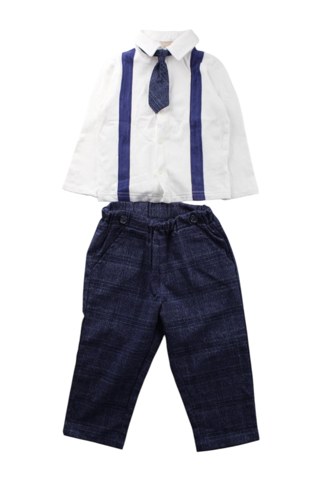 Chickeeduck Shirt And Pants Set With Tie, 12-18M、mySite、g9winljtr