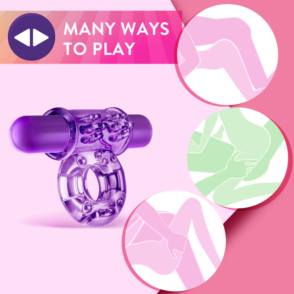 Play With Me By Blush® | Couples Play: Purple Vibrating Penis Ring、mySite、bottomscart