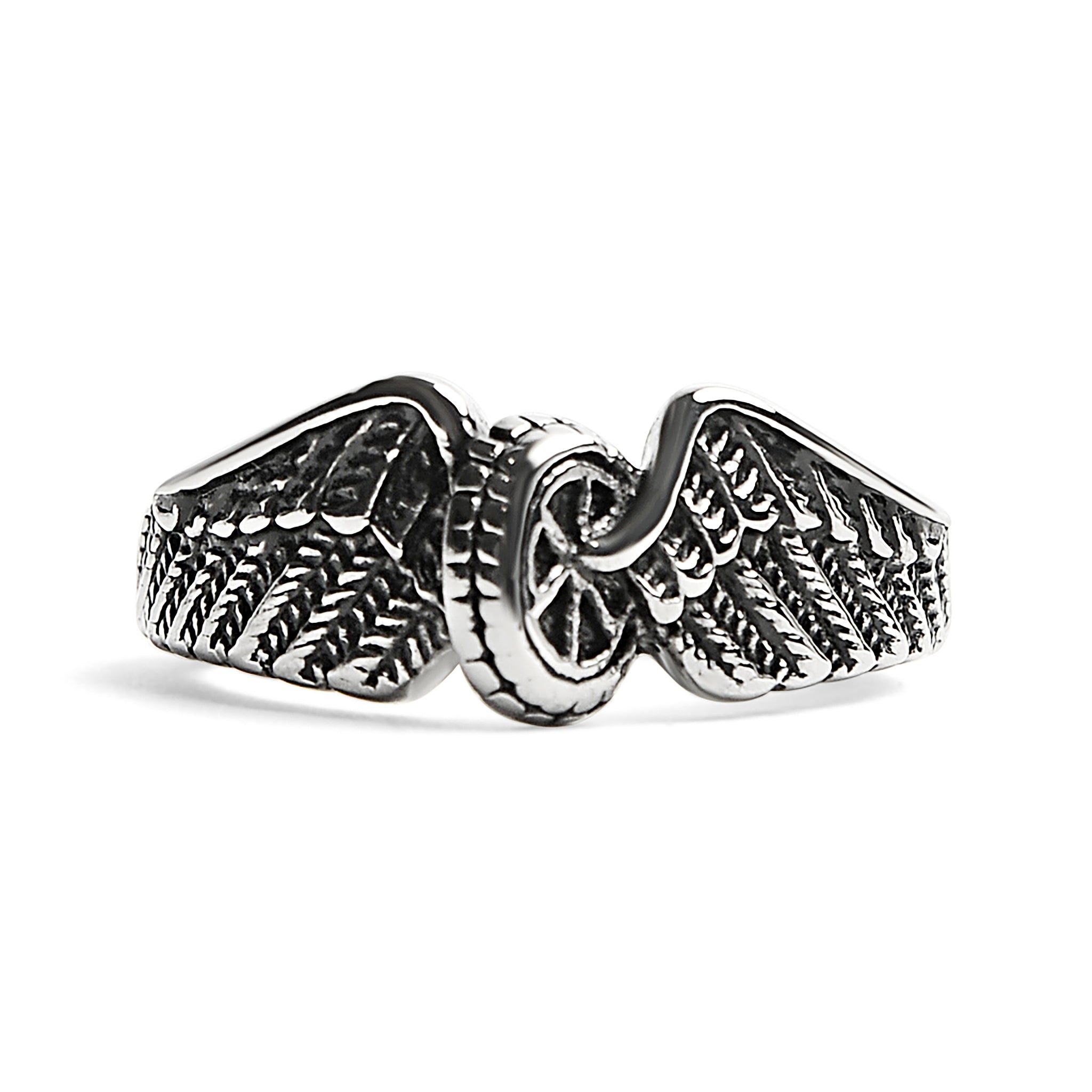 Stainless Steel Polished Winged Wheel Ring / SCR0238、mySite、dreamappss