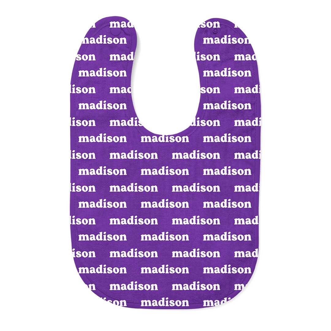  Personalized Baby Name Bib | Horned Frog Purple、mySite、layawaytickets