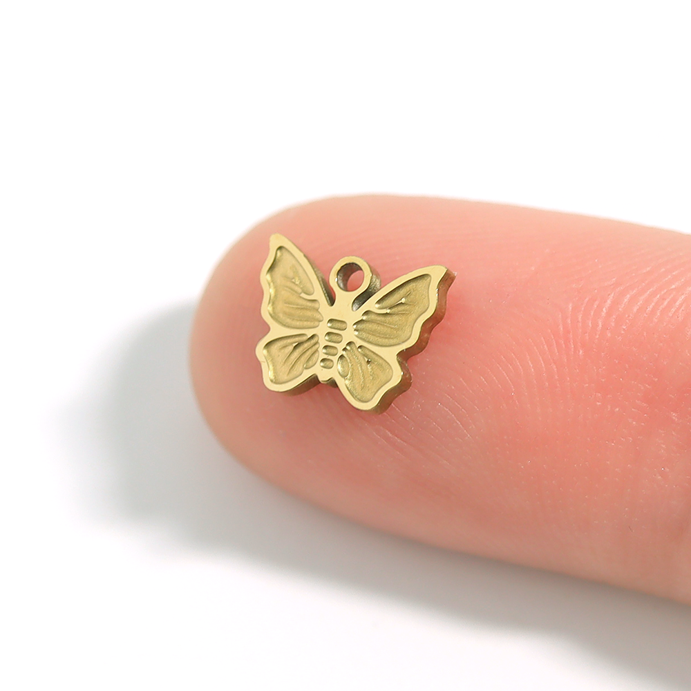 18K Gold PVD Stainless Steel Dainty Butterfly Charm / PDL0025、mySite、dreamappss