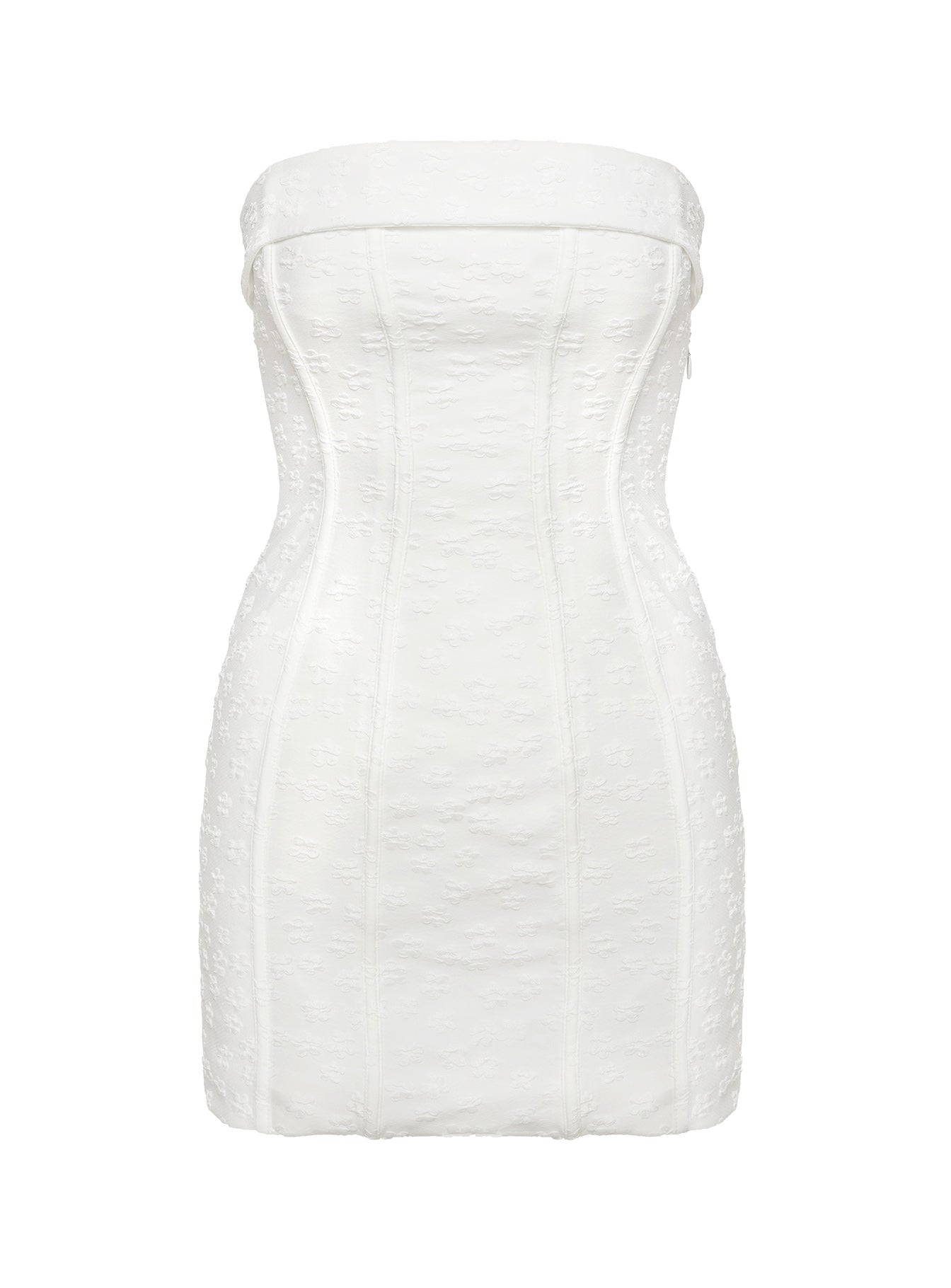 Bertrand Strapless Mini Dress White、mySite、solidvoid