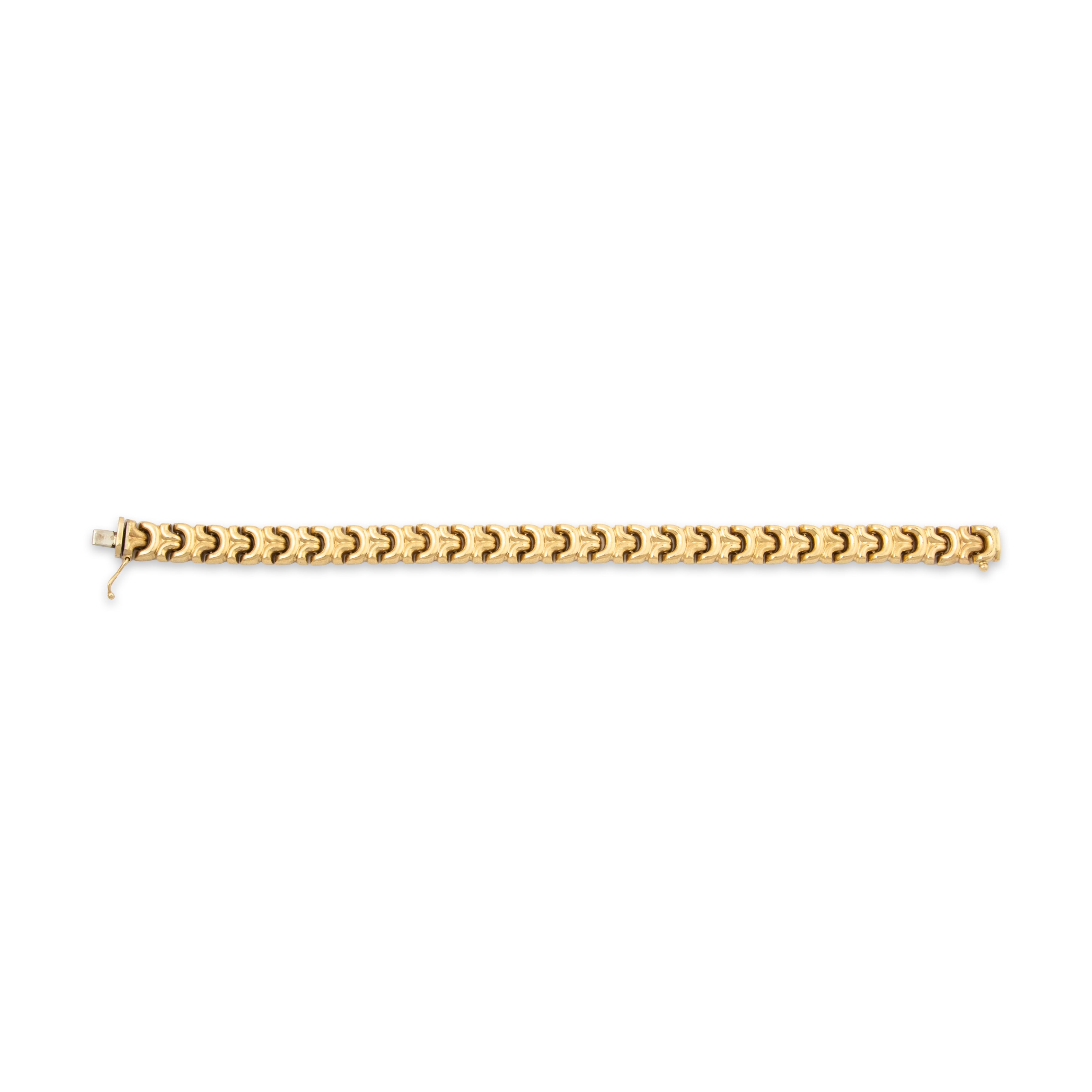 Vintage Italian 14k Yellow Gold Elegant Dual-Texture Link Bracelet 7、mySite、hinf8tx79