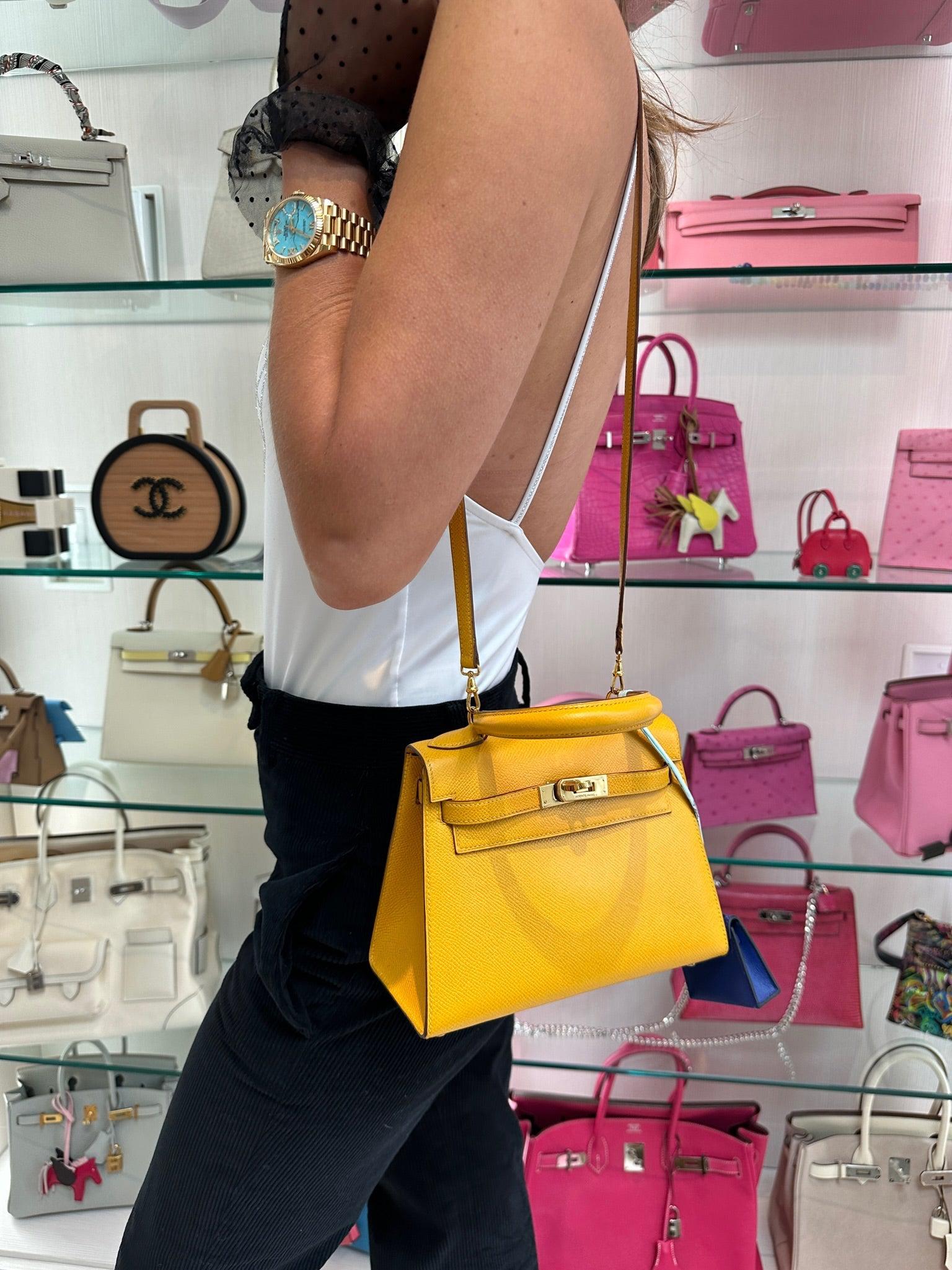 Hermès Kelly 20 Mini Sellier Jaune Courchevel leather Gold Hardware、mySite、garminoutage.com