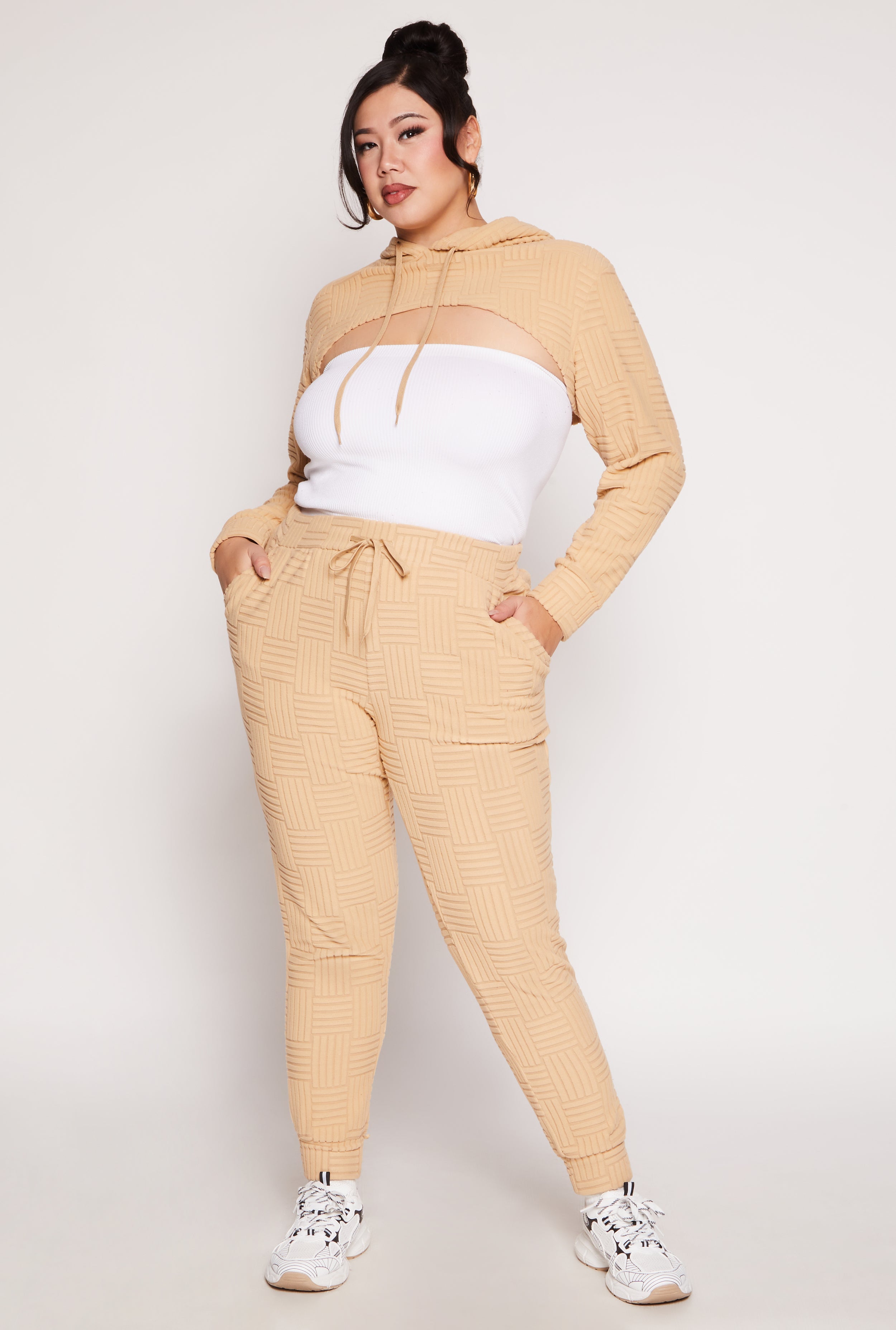 Plus Size Geometric Patterned Joggers、mySite、camillekostekn