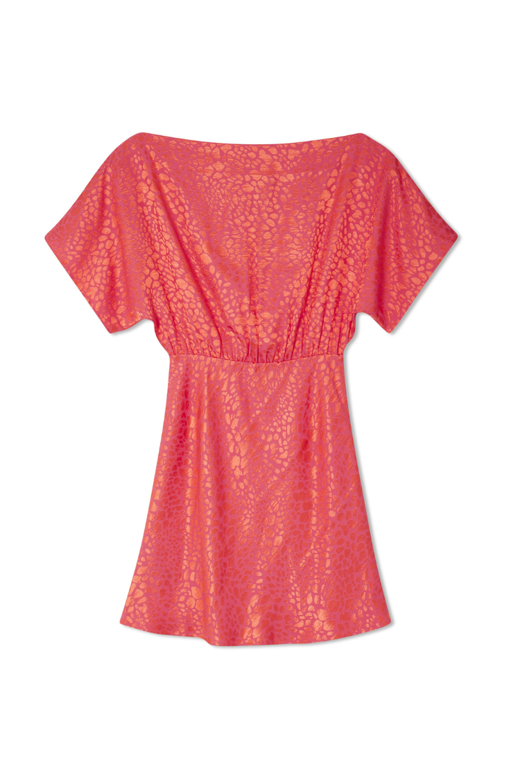 Pink Animal Jacquard Mini Tilly Dress、mySite、solidvoid