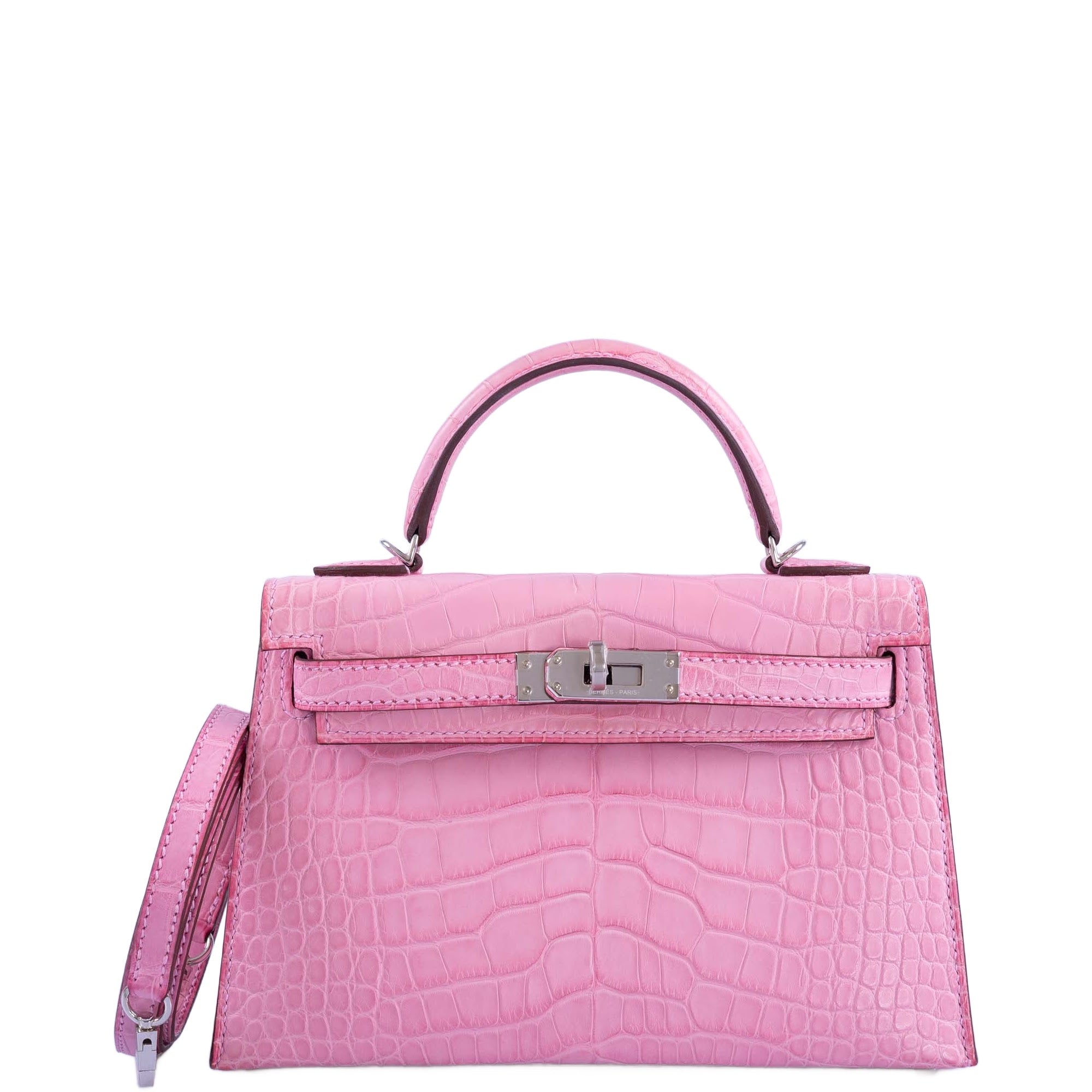 Hermès Kelly Mini 20 Sellier Bubblegum 5P Pink Matte Alligator Palladium Hardware、mySite、garminoutage.com