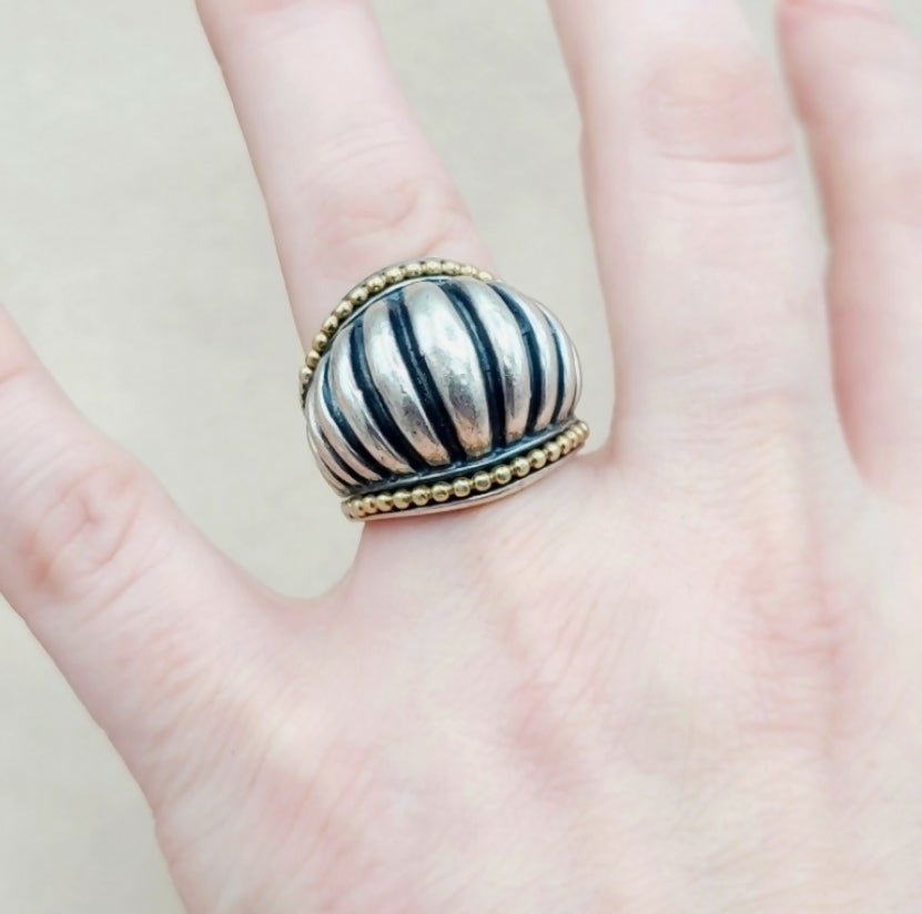 LAGOS Caviar Large Dome Ring With Gold、mySite、hinf8tx79