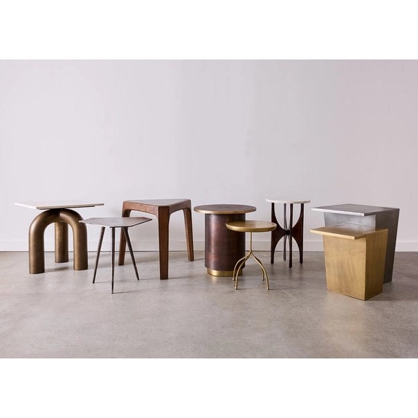 Elroy White Marble Topped Accent Table、mySite、g9winljtr