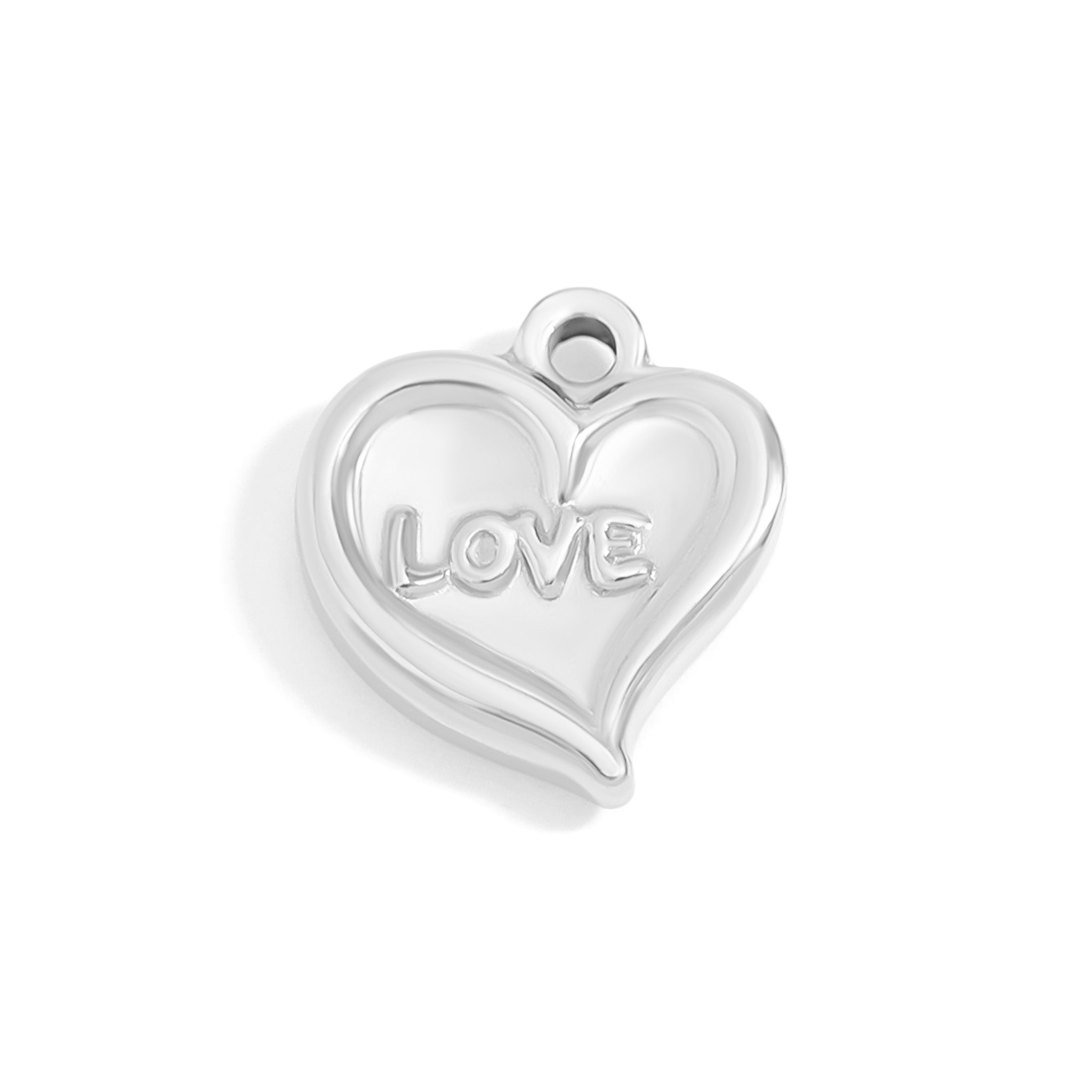 18K Gold PVD Stainless Steel Love Heart Charm / PDL0106、mySite、dreamappss