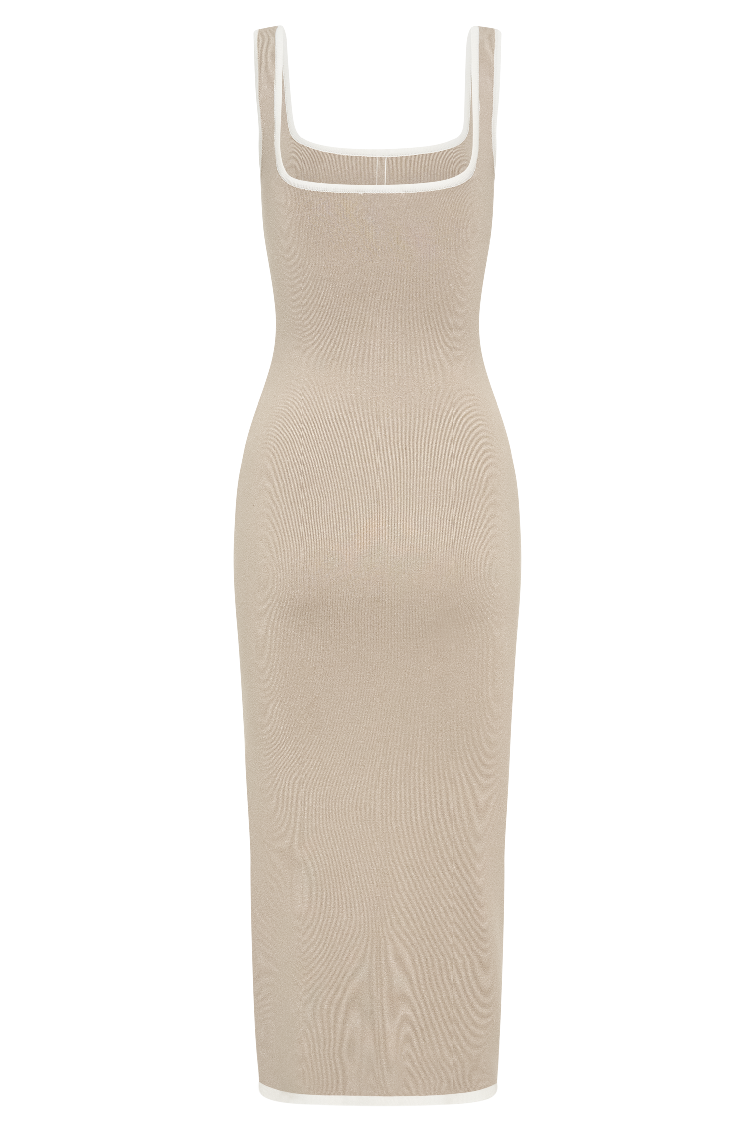 Eimear Contrast Knit Midi Dress - Taupe & Ivory、mySite、solidvoid