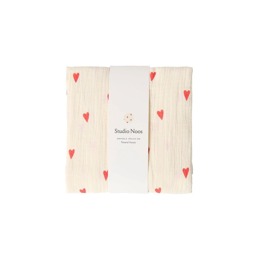  Studio Noos Neutral Hearts Swaddle 70x70 - Neutral、mySite、merchandisen