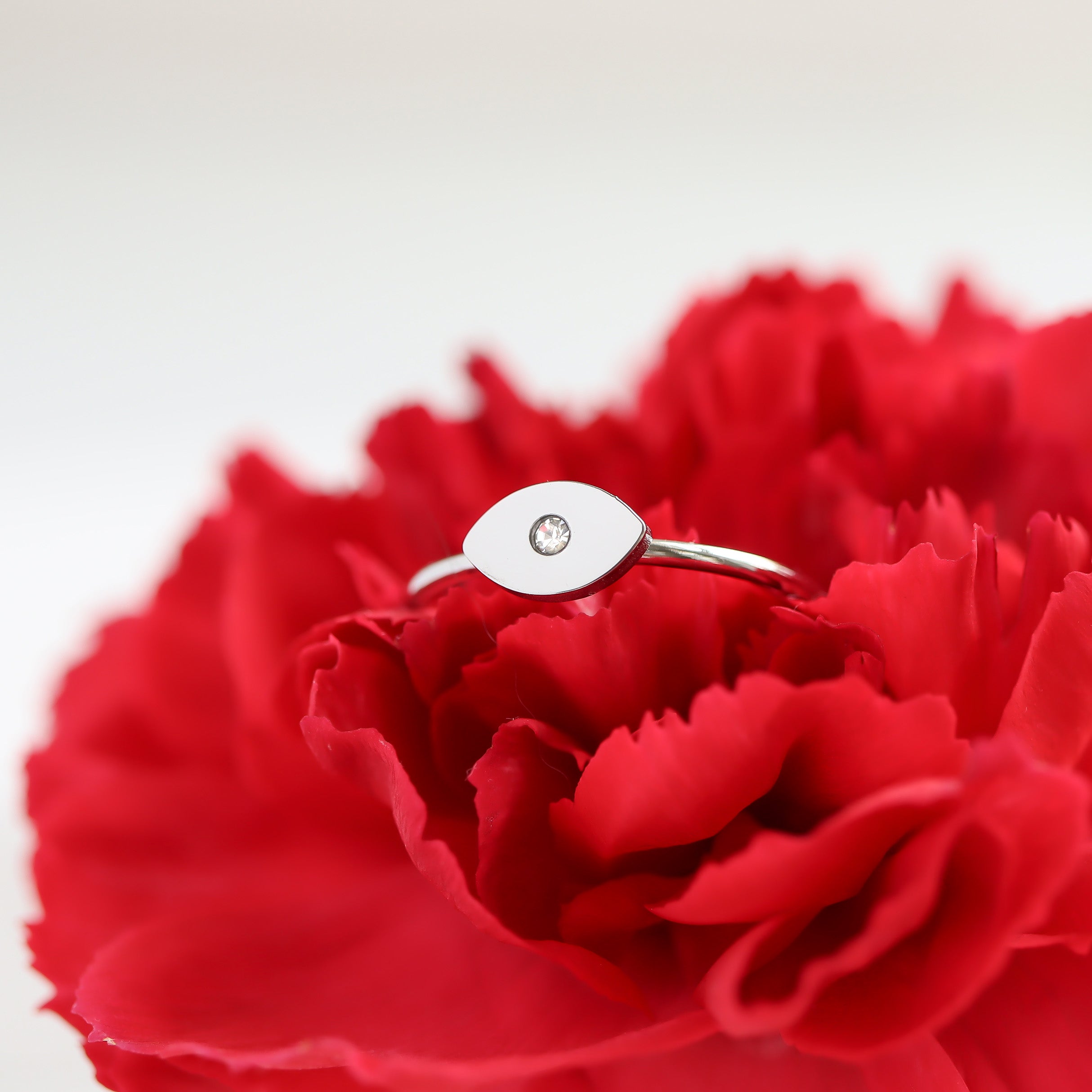 18K Gold PVD Stainless Steel CZ Stone Evil Eye Symbol Ring / ZRJ0004、mySite、dreamappss