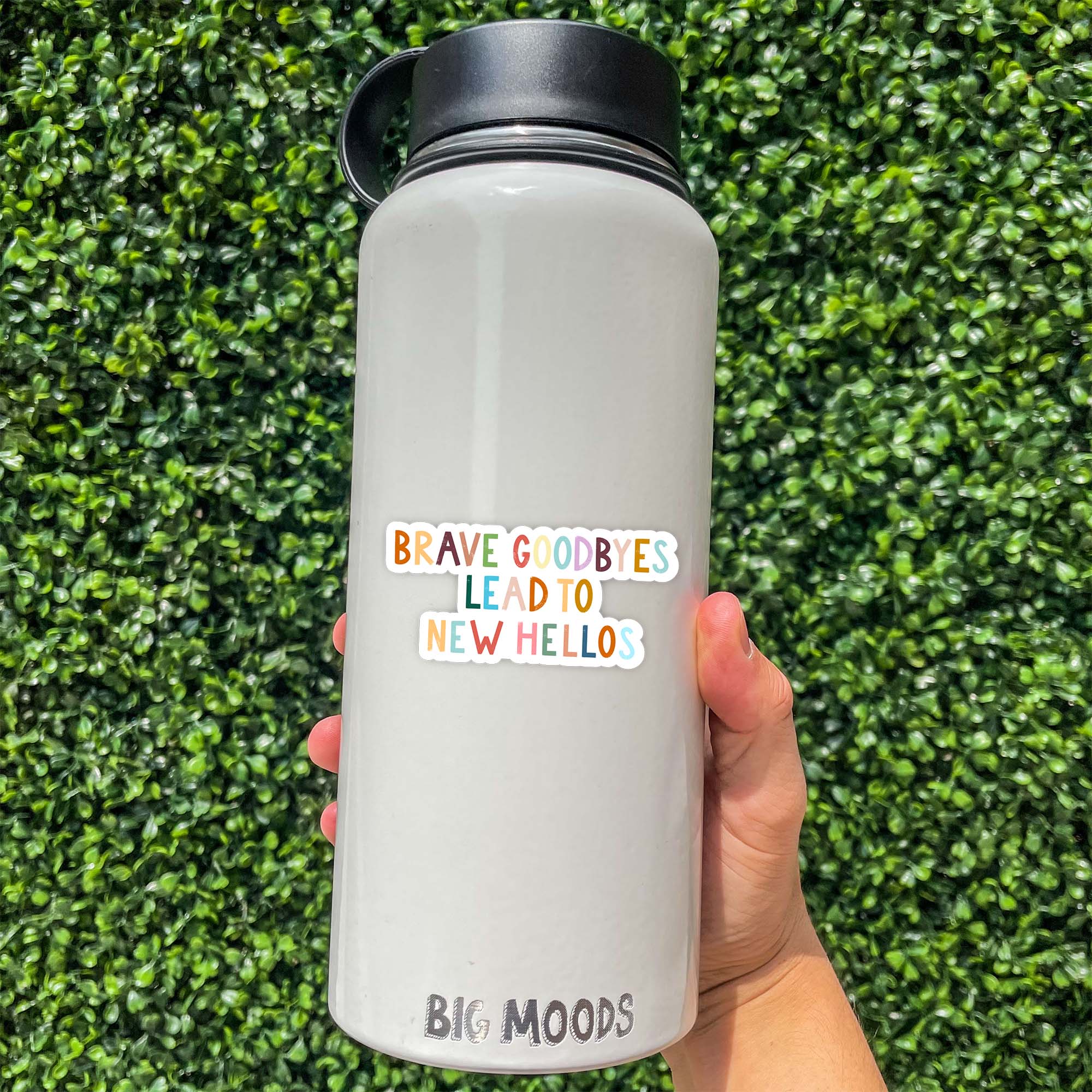  Brave Goodbyes Lead To New Hellos Positivity Lettering Sticker、mySite、ghnorth