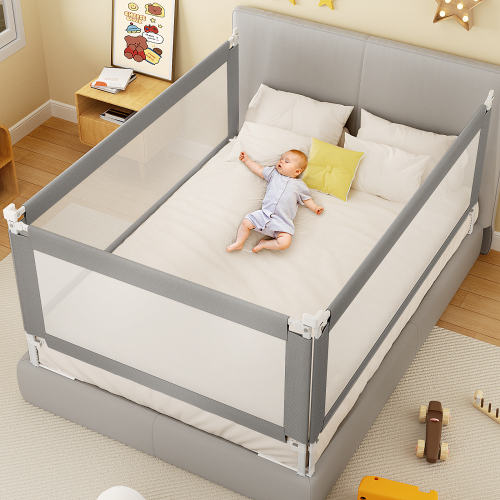 Bed Rail for Toddlers, Detachable Baby Bed Rail Guard, Suitable for Queen, Full, Bed Rails for Toddlers and Baby(Grey, 78.7", 2 Side)、、casual