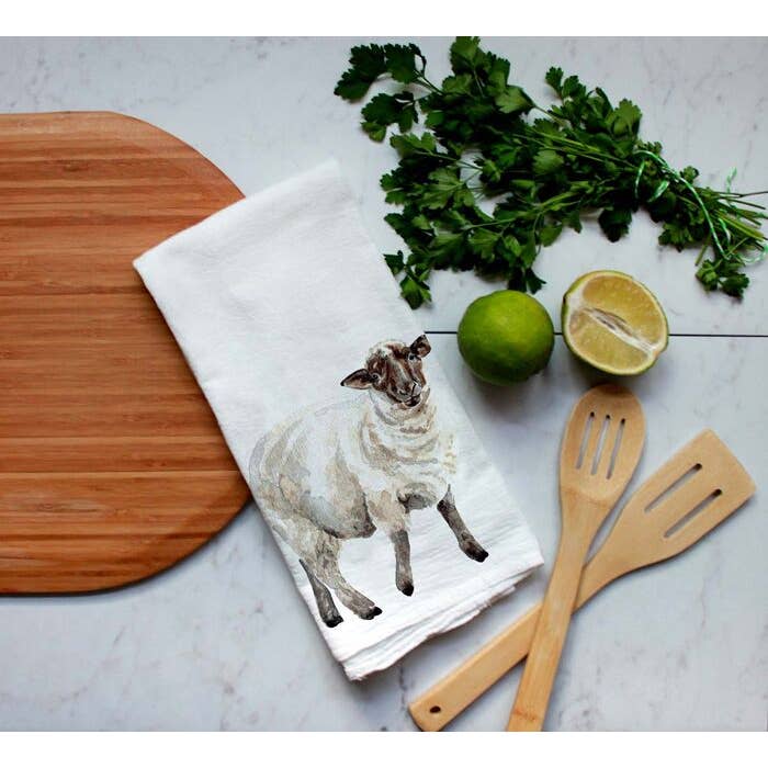 Closeout Farm Animal Watercolor Flour Sack Tea Towels-Rabbits, cows, horse, chicken、mySite、g9winljtr