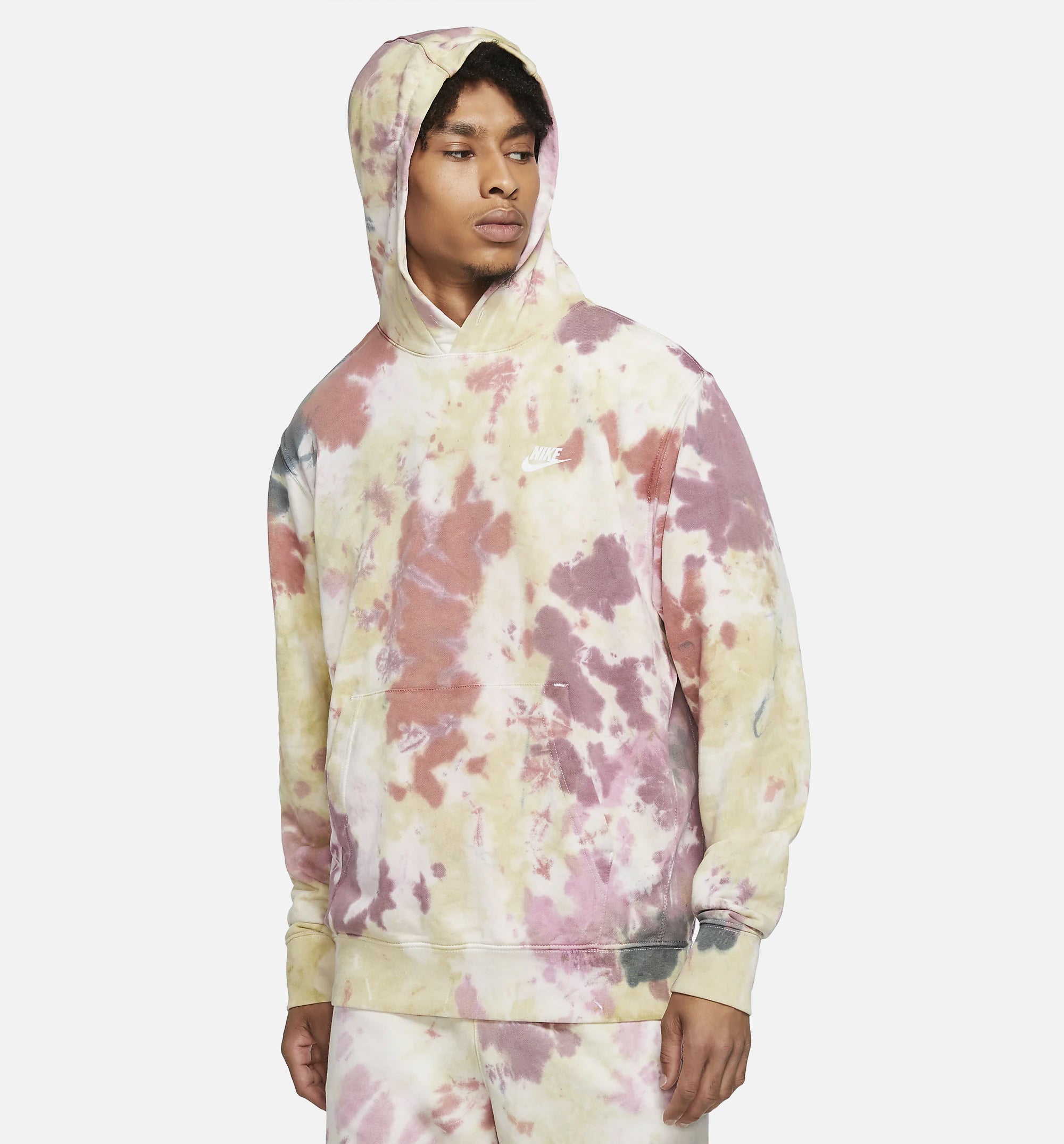 Pullover Tie Dye Mens Hoodie - Dark Beetroot/White/Grey、mySite、dreamappss