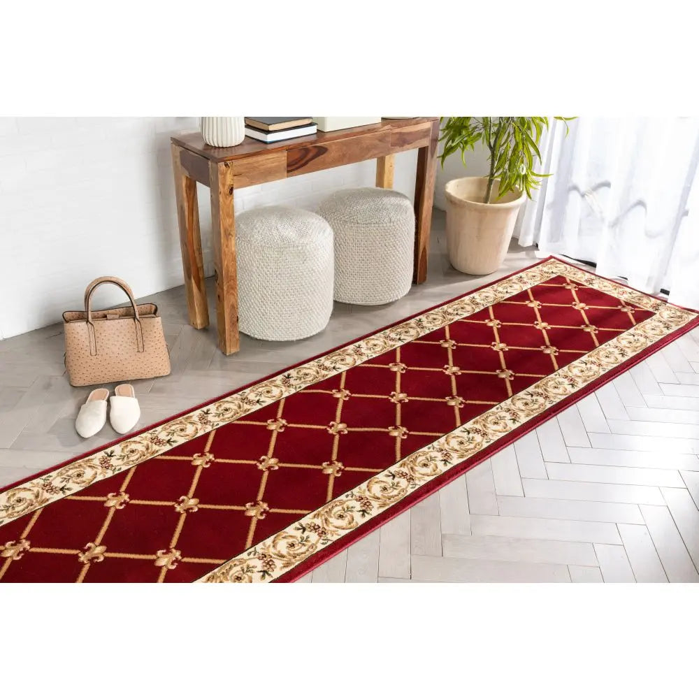 Fleur De Lis Red Formal Rug、mySite、gigharbornorthrealestate
