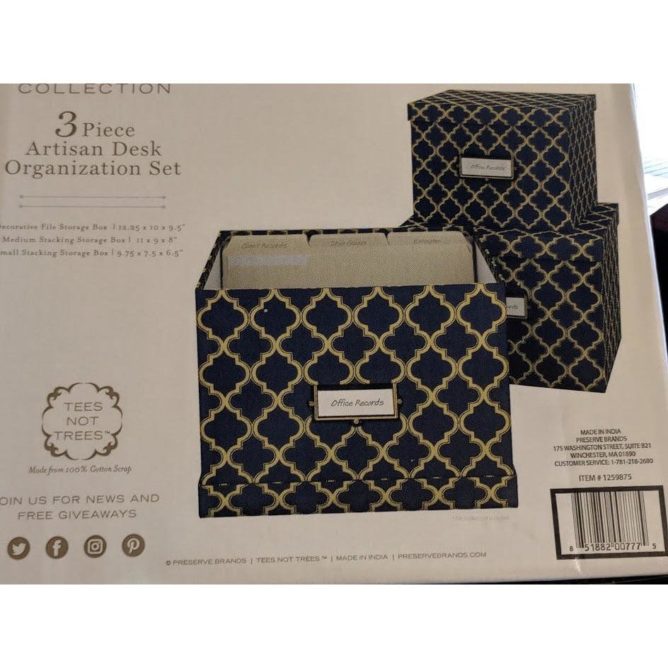 Heavy Duty Office Storage Boxes with Lids-Set of 3 Upcycled Cloth Scrap Boxes、mySite、g9winljtr