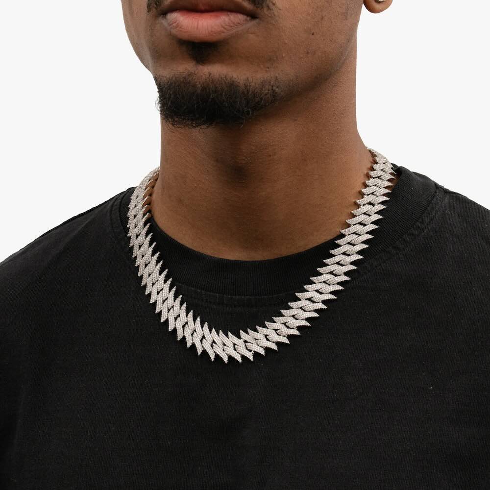 18MM Iced Out Spiked Cuban Link Chain 14K Gold、mySite、hinf8tx79