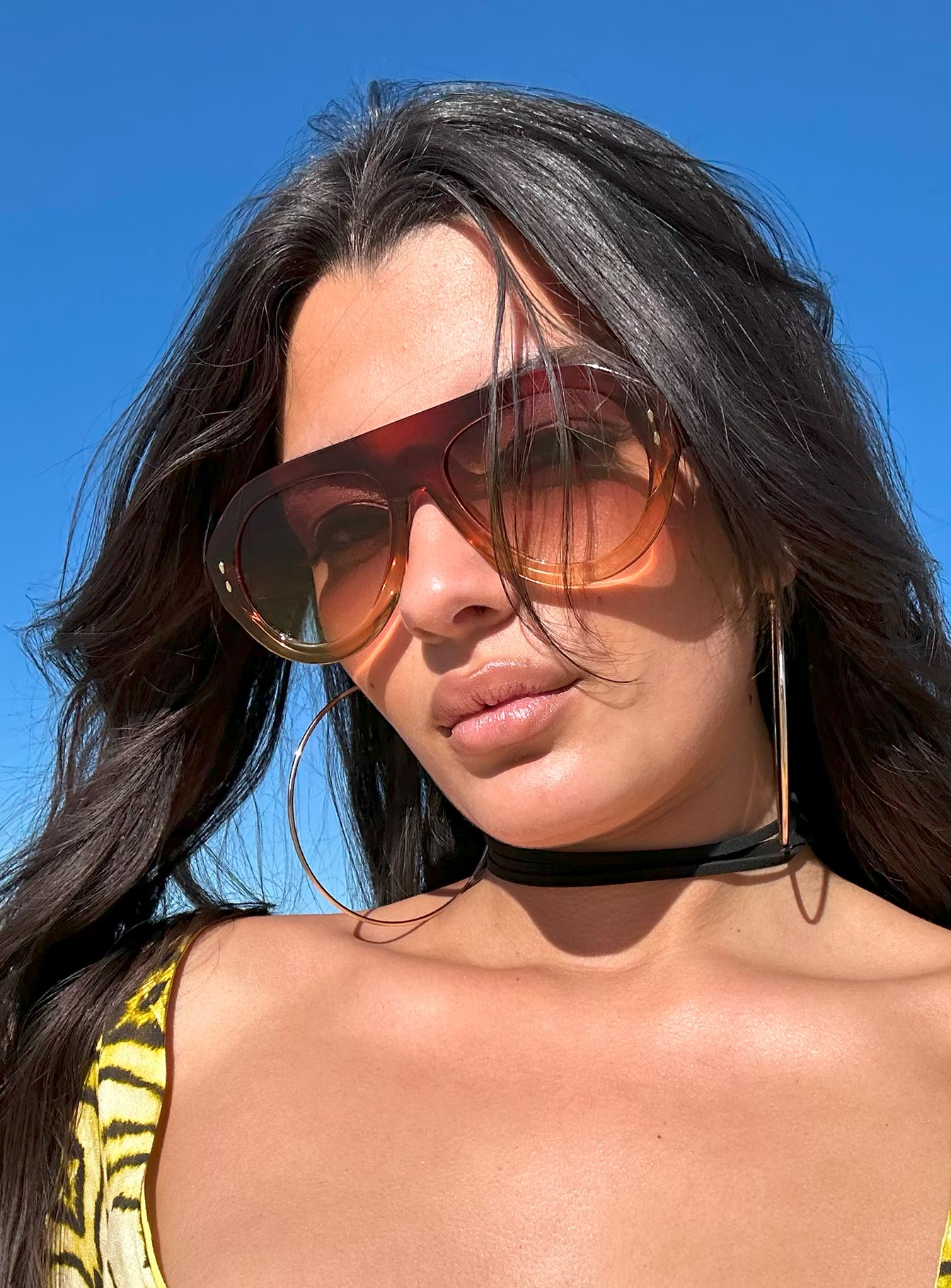 No Stylist Aviator Sunglasses Brown、mySite、solidvoid