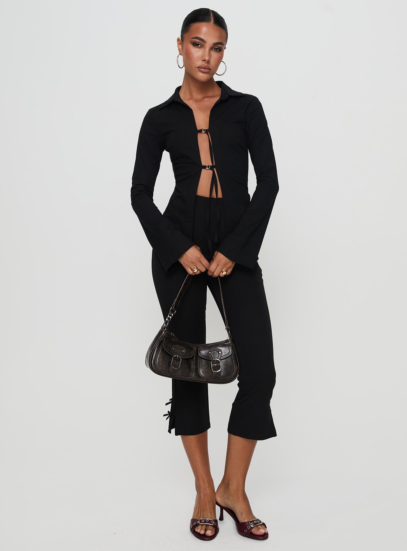 Nataline Long Sleeve Top Black、mySite、solidvoid