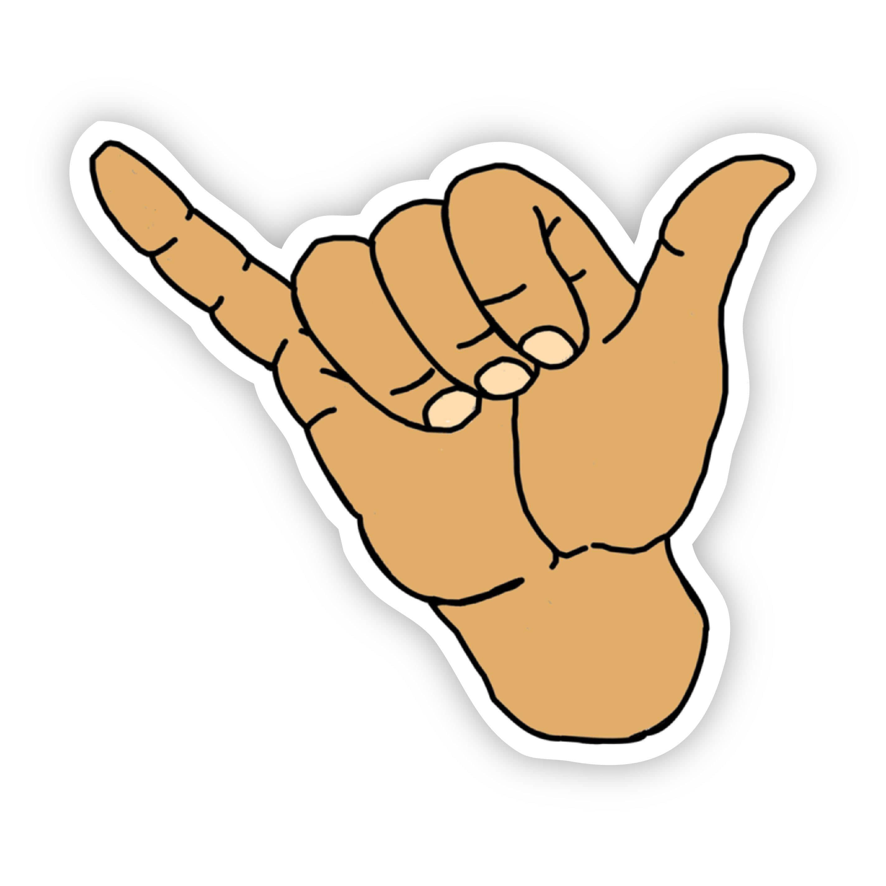  Hang Loose Light Brown Sticker、mySite、elrpsem3k