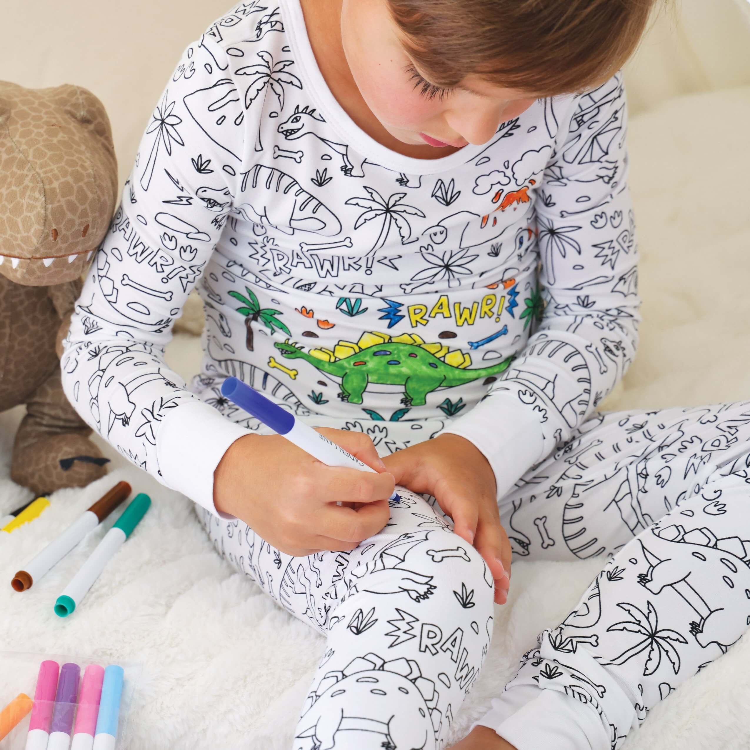  Colorable Two Piece Pajama Set | Jurassic Playground、mySite、layawaytickets