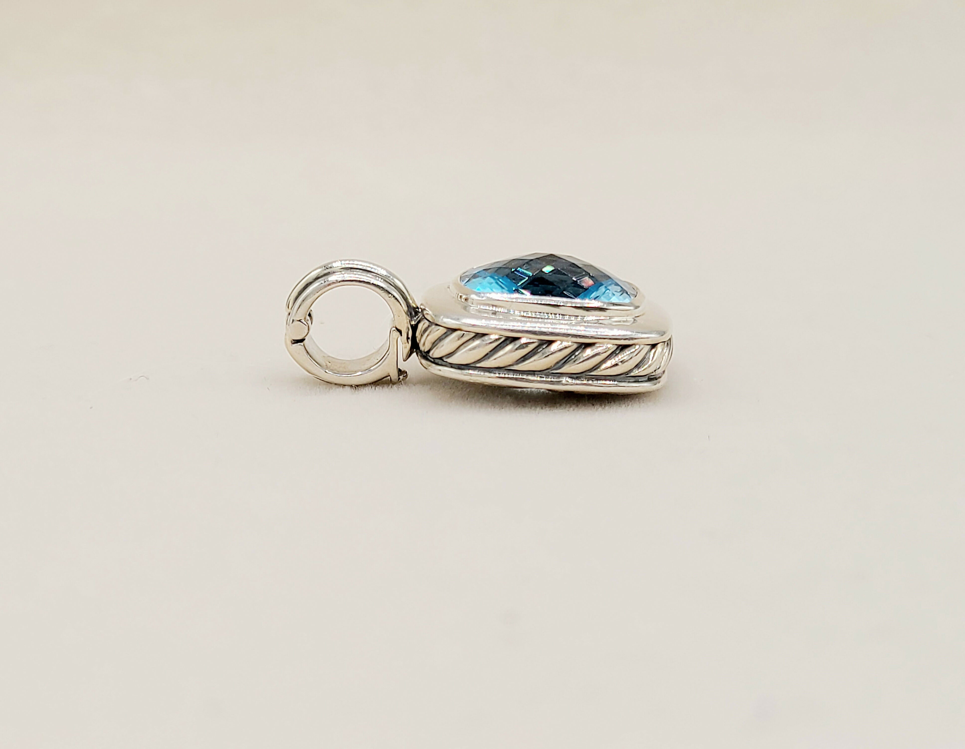 David Yurman Albion Enhancer Pendant 14mm Blue Topaz、mySite、hinf8tx79