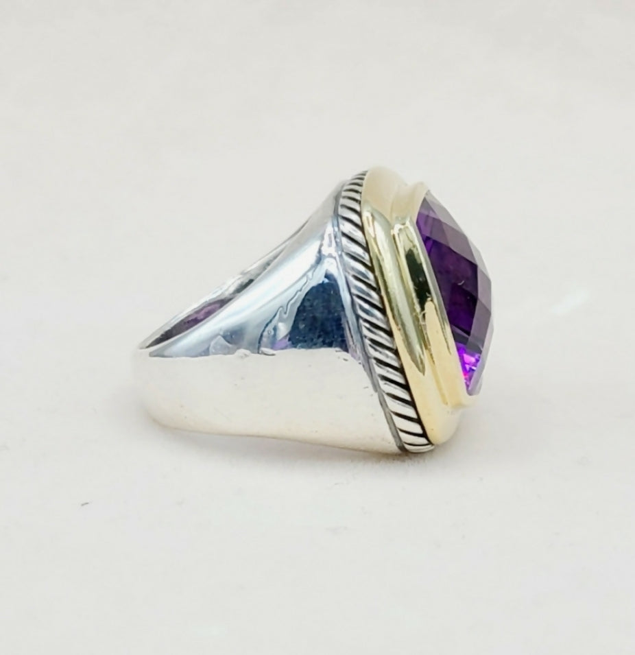 David Yurman Albion 15mm Amethyst Ring 鈥?Gold、mySite、hinf8tx79