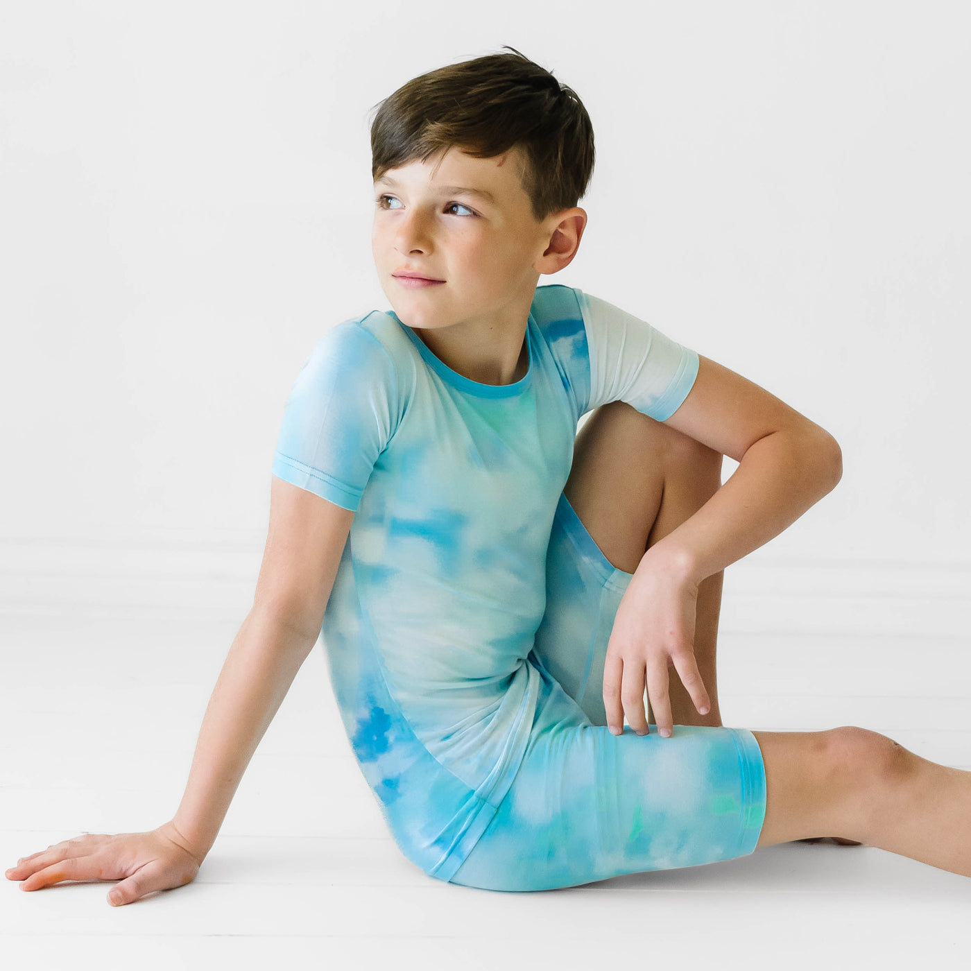  Tidepool Watercolor Two-Piece Short Sleeve & Shorts Pajama Set、mySite、layawaytickets