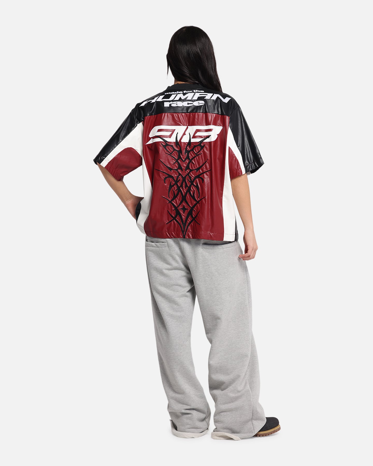 Loiter Vegan Leather Football Top Red/Black、mySite、zt4zffjzw