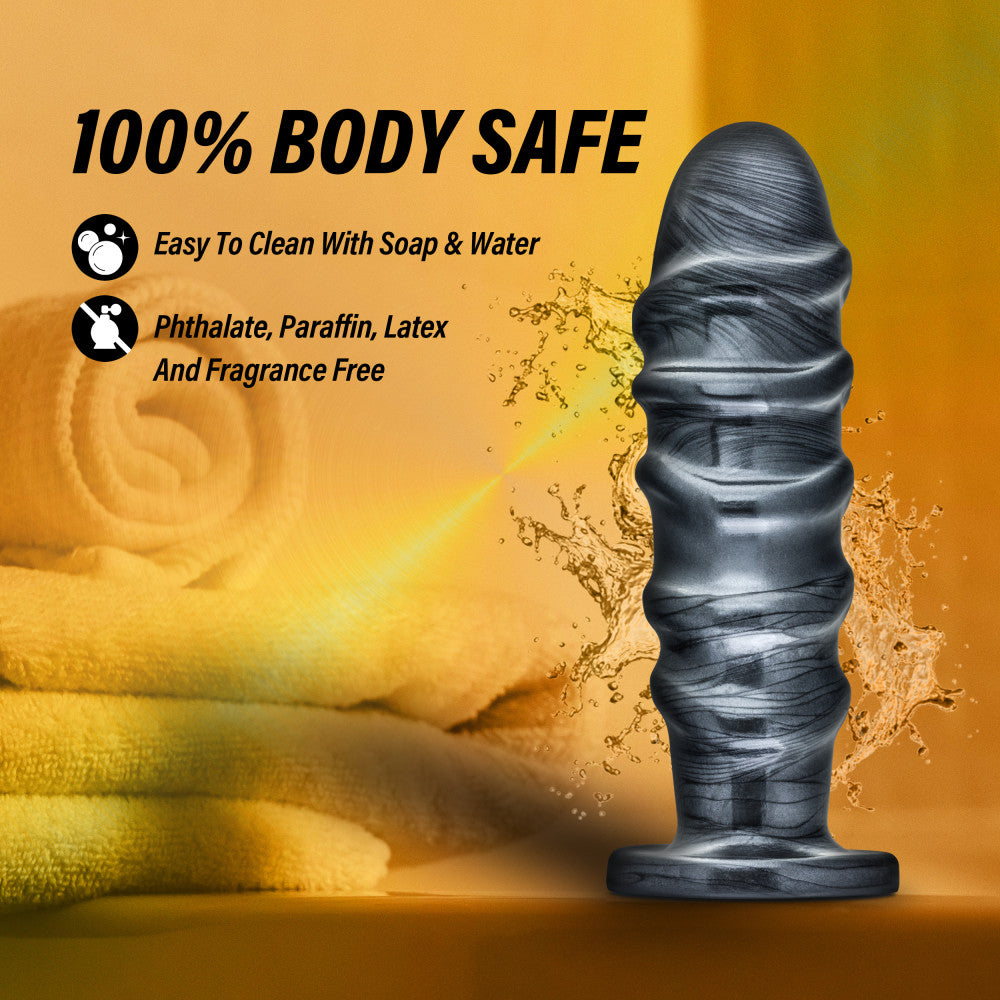 Jet By Blush® | Annihilator Carbon Metallic Black 11-Inch Anal Plug With Suction Cup Base、mySite、bottomscart