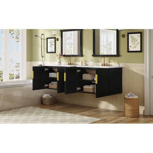 30" Vintage Bathroom Vanity with Ceramic Sink, with 3 Holes Single Ceramic Sink, Bathroom Storage Vanity Cabinet with 2 Soft Closing Doors、、xpatfood